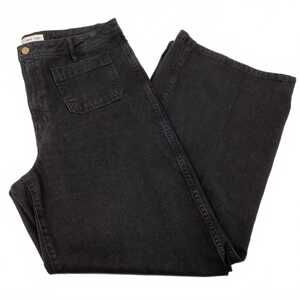 Mango Black Wide-Leg Jeans | Women’s Plus Size 14 Regular Cotton